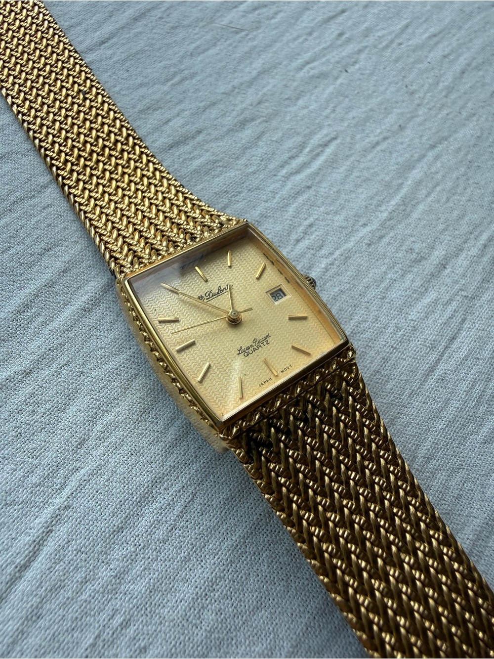 1990s Lucien Piccard Dufonte Braided Integrated Bracelet Quartz Watch